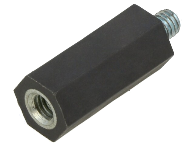 Isolatiebus; Int.schroefdraad: M6; L: 30mm; UL94V-0; Mat: polyester Isolatiebus; Int.schroefdraad: M6; L: 30mm; UL94V-0; Mat: polyester